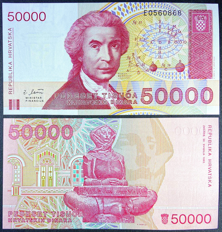 BANCONOTA CROAZIA 5 Dinari 1991 Five FDS UNC / Banknote Uncirculed EUR - Foto 6