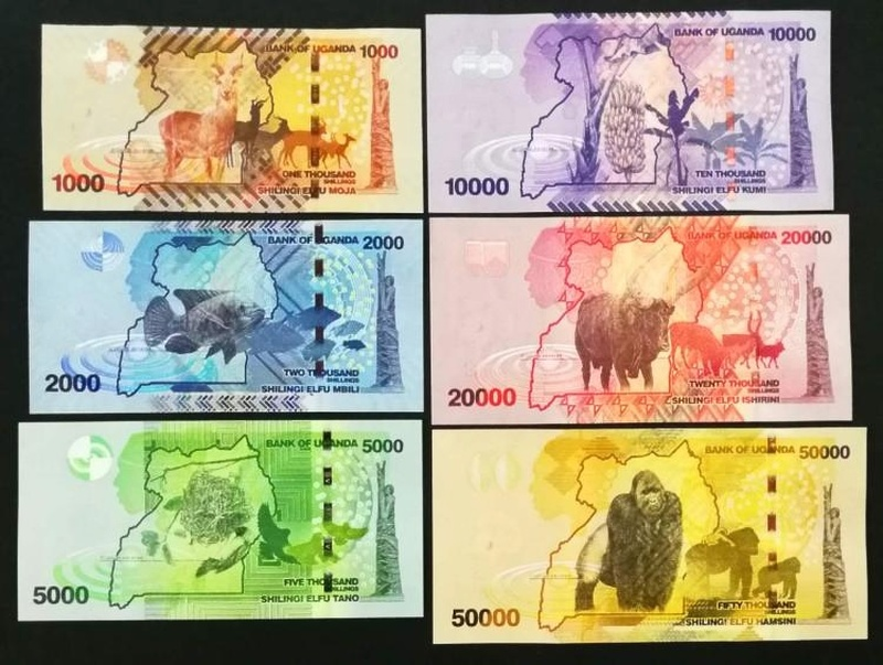 Uganda, Set 6 PCS, 1000-50000 Shillings Banknotes, 2017-2021, UNC