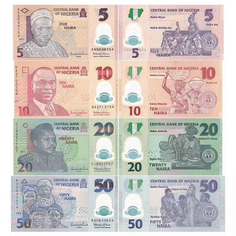 Nigeria set 4 pcs 5-50 Naira Polymer UNC original real notes