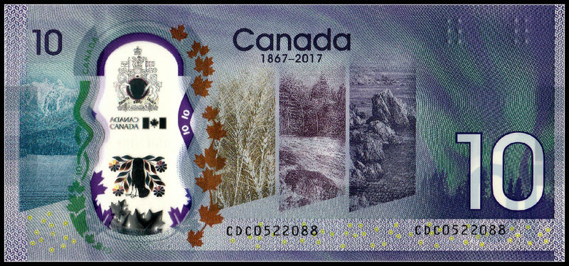 2017 10 dollar bill canada worth