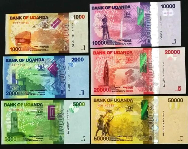 Uganda, Set 6 PCS, 1000-50000 Shillings Banknotes, 2017-2021, UNC