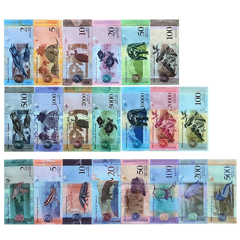 Venezuela Full Set 21 pcs 2- 500 Soberanos & 2-100000 Bolivares