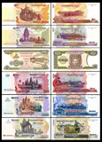 Cambodia set 6 pcs （50 100 200 500 1000 2000 Riels) banknotes P-new UNC original Banknote