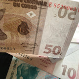 Congo Set 5 pcs banknotes (1 5 10 20 50 Centimes) 1997 , P80-84 Banknotes, UNC original banknote