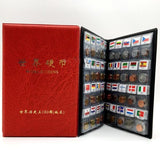 180 different coins from (150-160) Countries Album , Original Real Coin with red Leather album