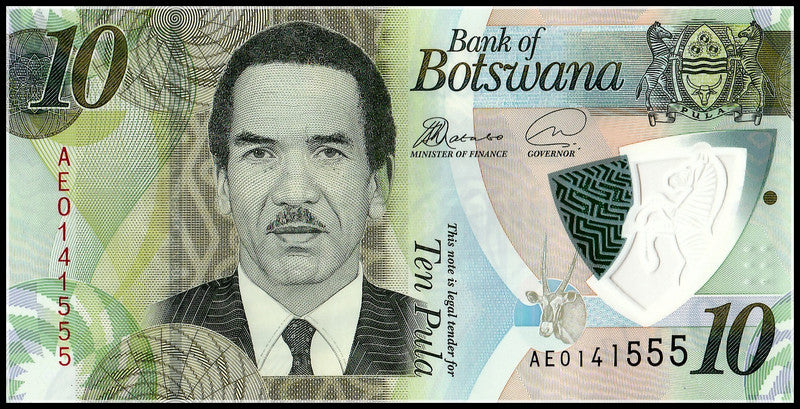 Botswana 10 Pula Polymer note 2018 UNC p-new – Panda Banknote