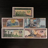 Laos Set 5 pcs (100.500.1000.2000.5000 Kip) Banknotes UNC original banknote