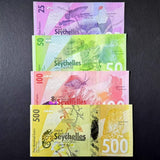 Seychelles, Set 4 PCS, 25 50 100 500 Rupees, 2016, UNC Original Banknotes for Collection