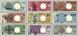 Poland, Set 9 PCS Banknotes, 1-500 Zlotych, 1990 P164-172, Original UNC Banknote for Collection