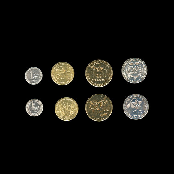 West Africa States, Set 4 PCS Coins, UNC Original Africa Antelope Coin, Random Year