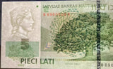 Latvia, 5 Lati,  2009 P-53, UNC Original Banknote for Collection