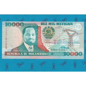 Mozambique, 10000 Meticas, 1991, P-137, UNC Original Banknote for Collection