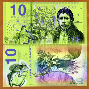 Toroguay, 10 Tetzia Lixo, 2019, Polymer Bussiness Banknote for Collection, Banco de Toroguay