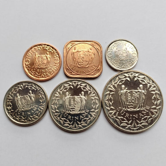 Surinam, Set 6 PCS Coins, 1980-1989, Coin for Colleciton