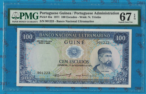Guinea, Escudos, 1971, UNC Original Banknote for Collection