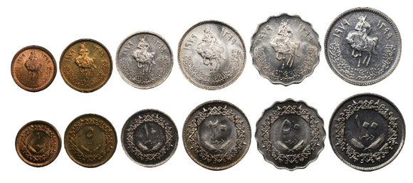 Libya, Set 6 PCS Coins, UNC Original Coin for Collection