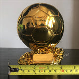 15cm High Football Trophy Gold Plated Soccer Award Resin Golden Color Model Gift Fans Souvenirs MVP
