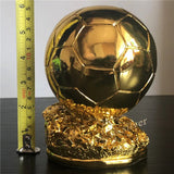 15cm High Football Trophy Gold Plated Soccer Award Resin Golden Color Model Gift Fans Souvenirs MVP