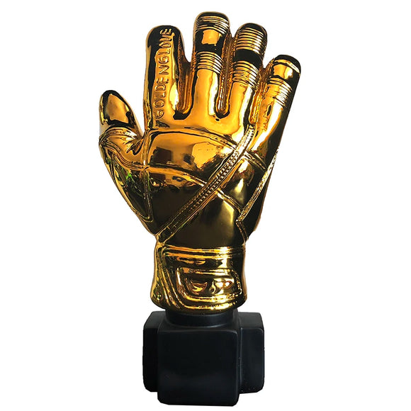 24cm Height Best Goalkeeper Trophy Gold Plated Football Soccer Glove Award Resin Golden Color Model Gift Goal Keeper