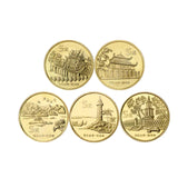 China Tai Wan, Set 5 Coins, Taiwan Island Scenery Circulation Commemorative Coin for Collection