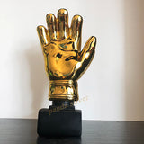 24cm Height Best Goalkeeper Trophy Gold Plated Football Soccer Glove Award Resin Golden Color Model Gift Goal Keeper