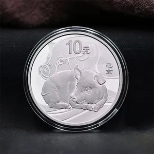 China, 2019 Lunar Animal Pig 30g Silver Coin Proof with COA & Box Chinese Zodiac Real Pure 999 Silver Coin for Collection