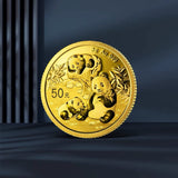 China, 2025, 3g Gold and 30g Silver, Sealed Panda Commemorative Coin, .999, Real Original Gold Coin , with Gift Box