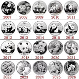 China, 2007 - 2026 Panda Silver Commemorative Coin, Real Original Silver for Collection Coin , China 10 Yuan Chinese New Year Gift Coin