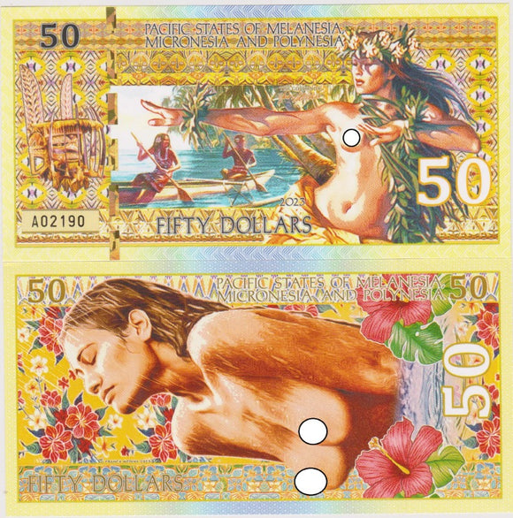 Polynesia, 50 Francs, 2023, UNC Original Polymer Banknote for Collection