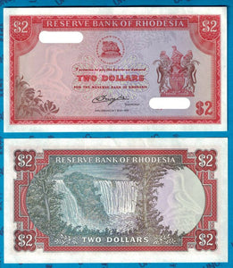 Rhodesia, 2 Dollars, 1979, UNC Original Banknote for Collection