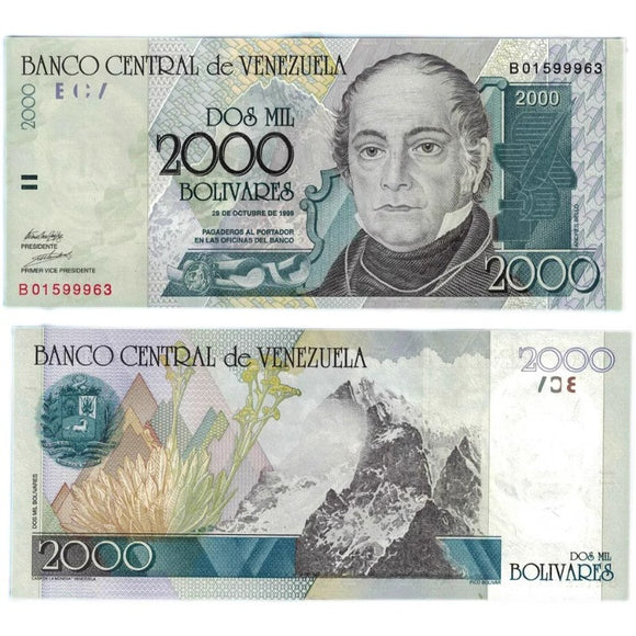 Venezuela, 20000 Bolivares,1998,  UNC Original Banknote for Collection