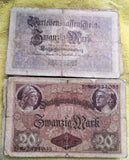 Germany, 1914 P-48, 20 Mark, Used F-XF Condition, Original Rare Banknote for Collection