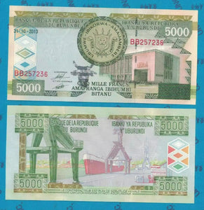 Burundi, 5000 Francs, 2013, UNC Original Banknote for Collection