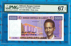 Djibouti, 5000 Francs, 2002, UNC Original Banknote for Collection