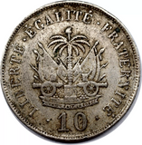 Haiti, 10 Centimes, 1906, VF Used Condition , Real Original Coin for Collection