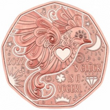 Austria, 5 Euros, 2022, UNC Original Brass Coin for Collection