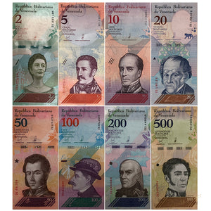 Venezuela Set 8 pcs ( 2 5 10 20 50 100 200 500 Bolivares soberanos ) 2018 UNC Original Banknotes , Real Genuine banknote