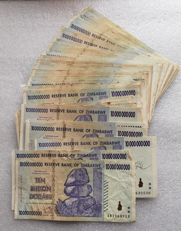 Zimbabwe 10000000000, Ten Billion Dollars, Bad Used Condition, XF, Old Banknote for Collection, 1 Piece