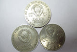 USSR CCCP  Soviet Russia Set 3 pcs 1 Ruble coins , Lenin Head, Hand, Soldier Real original coin