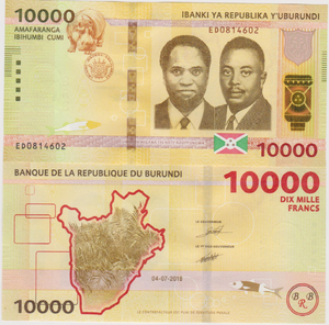 Burundi, 10000 Francs, 2008, 54b, UNC Original Banknote for Collection