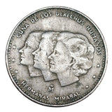 Dominican 25 Centavos, Used F Condition Aluminum Coin for Collection, KM61