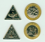 Cabinda Set 2 PCS, Bi-Metallic Coins, Original Coin for Collection