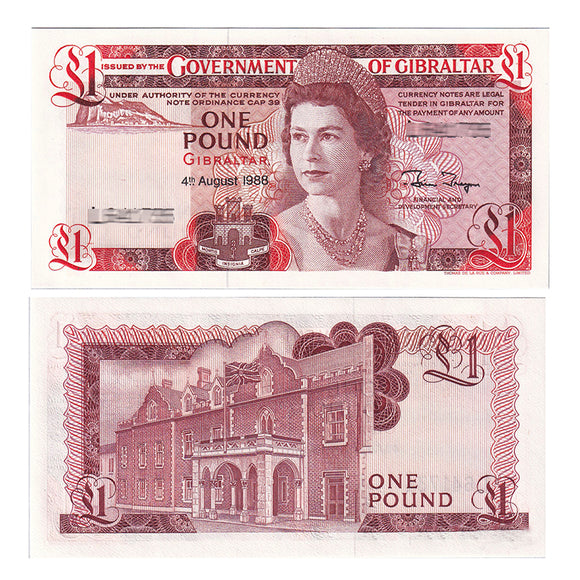 Gibraltar, 1 Pound, 1988 P-20, UNC Original Banknote for Collection