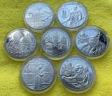 Malta, 10 Lira, Set 7 PCS Coins, 2005, UNC Original Coin for Collection