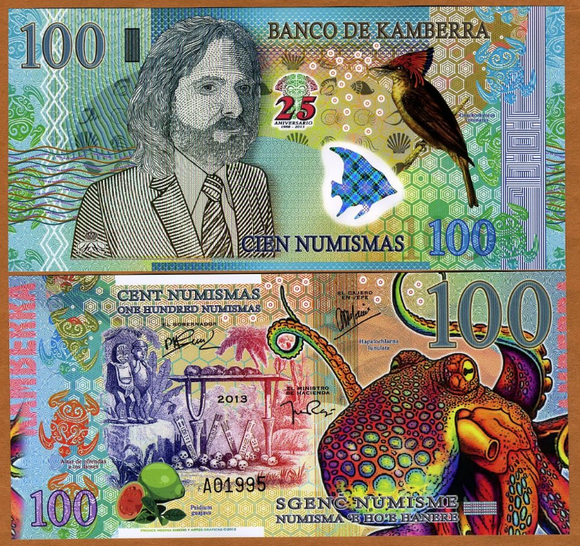 Kamberra, 100 Numismas, 2013, UNC Original Polymer Banknote for Collection