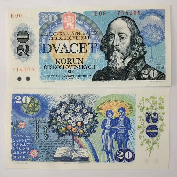 Czechoslovakia, 20 Korun, 1988, P-95, UNC Original Banknote for Collection