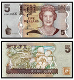 Fiji 5 Dollars 2007- 2012 P-110 UNC original Banknote