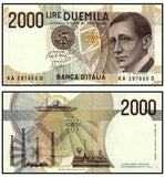 Italy 2000 Lire 1990 P-115 Original Banknote