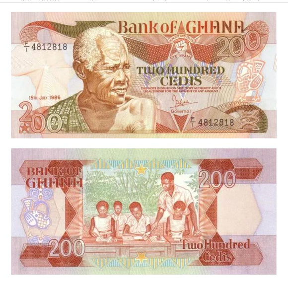 Ghana, 200 Cedis, 1993 P-27, UNC Original Banknote for Collection