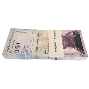 Venezuela 1000 Bolivares Full Bundle (100 pcs) banknotes 2016/2017 UNC original real banknote